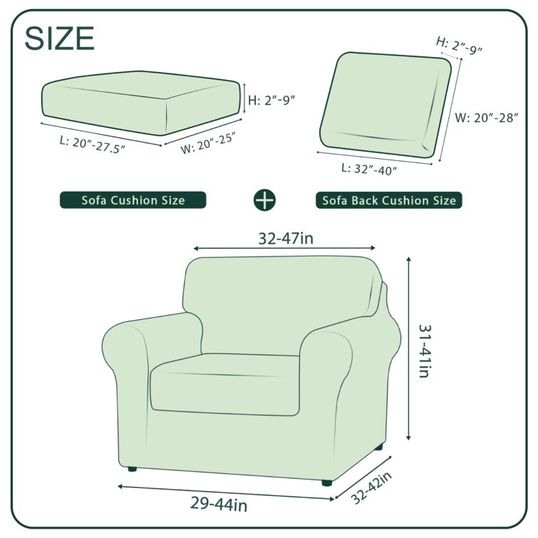 Separate seat & cheap back cushion slipcover